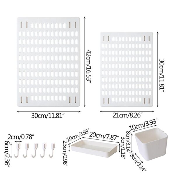 Chipinda Chokongoletsera Bowo Board Wall Shelf Hooks Desk Organizers Pangani Okonzekera Chipinda Bungwe Chosungirako 5