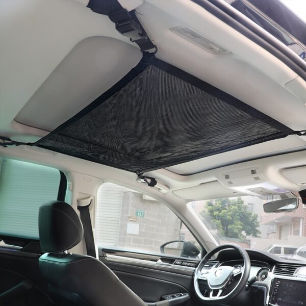 SUV Car Ceiling Storage Net Pocket Car Roof Bag Interior Cargo Net Breathable Mesh Bag Auto 1