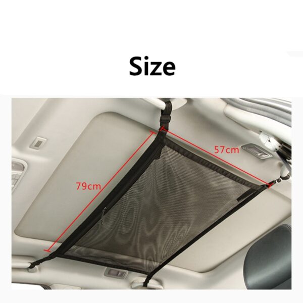 SUV Car Ceiling Storage Net Pocket Car Roof Bag Interior Cargo Net Breathable Mesh Bag Auto 4