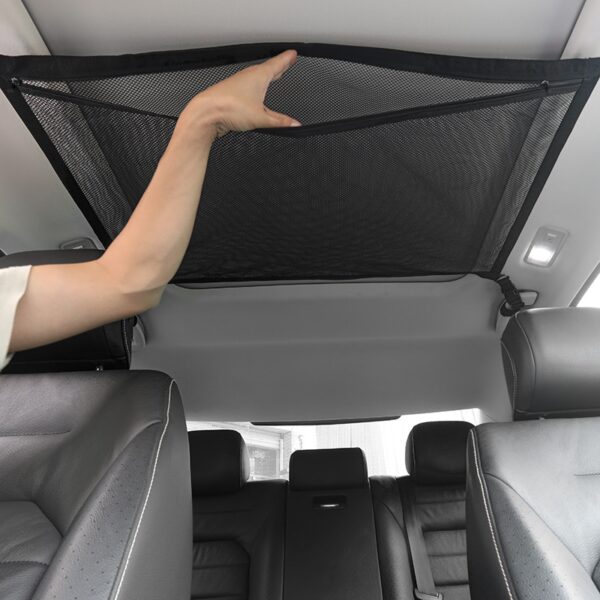 SUV Car Ceiling Storage Net Pocket Car Roof Bag Interior Cargo Net Breathable Mesh Bag Auto
