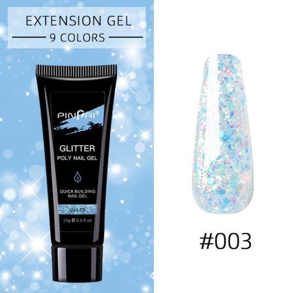 Lentejuelas Glitter Poly Nail Gel para extensión de uñas Manicura Acrílico Híbrido UV Gel Esmalte de uñas Arte 2.jpg 640x640 2