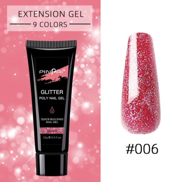 Sequin Glitter Poly Nail Gél pikeun Kuku Extension Manicure Acrylic Hybrid UV Gel Nail Art 5.jpg 640x640 5