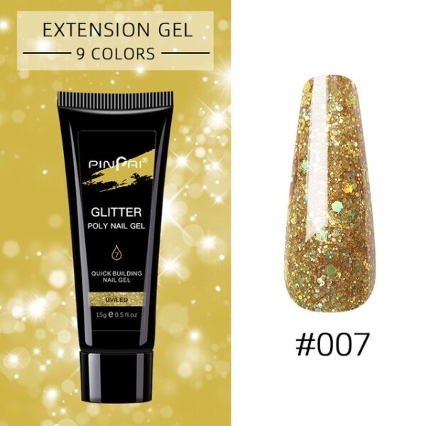 Sequin Glitter Poly Nail Gel pentru Extinderea Unghiilor Manichiură Acrilic Gel Hibrid UV Gel pentru Unghii Art 6.jpg 640x640 6