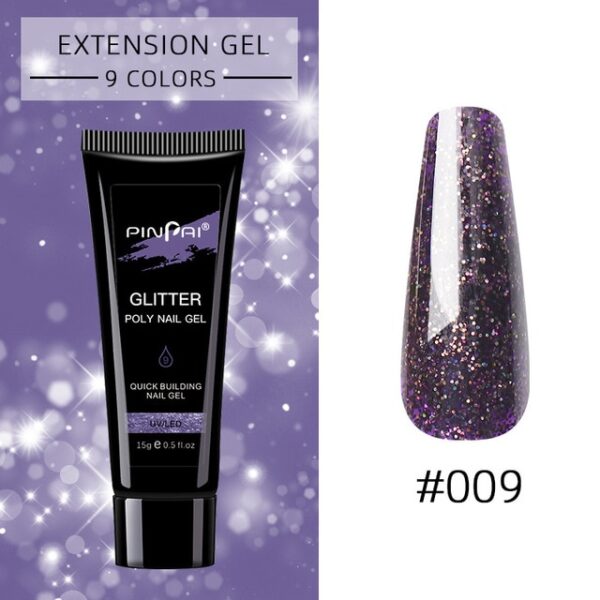 Gel à ongles poly pailleté pour extension d'ongles manucure acrylique hybride gel UV vernis à ongles art 8.jpg 640x640 8