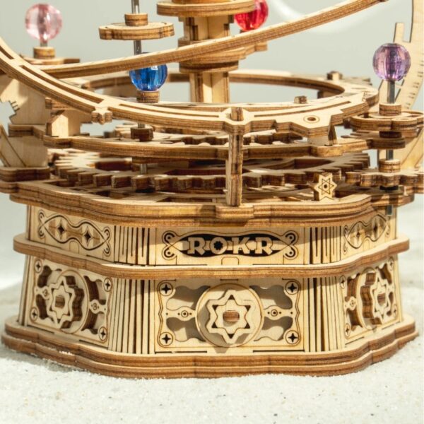 Starry Night Music Box 3D Wooden Puzzle DIY Assemble Wooden Model Mechanical Music Box Home Decorations 4