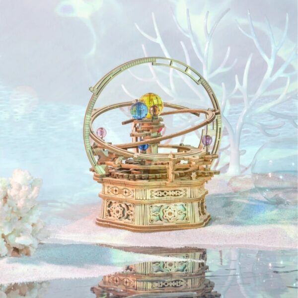 Starry Night Music Box 3D Wooden Puzzle DIY Assemble Wooden Model Mechanical Music Box Home Decorations