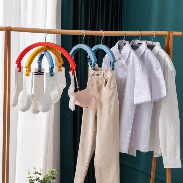 Three Layer Multifunctional Rotating Clothes Hanger Rainbow Hanger Durable for Home DNJ998 4