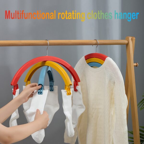 Three Layer Multifunctional Rotating Clothes Hanger Rainbow Hanger Durable for Home DNJ998