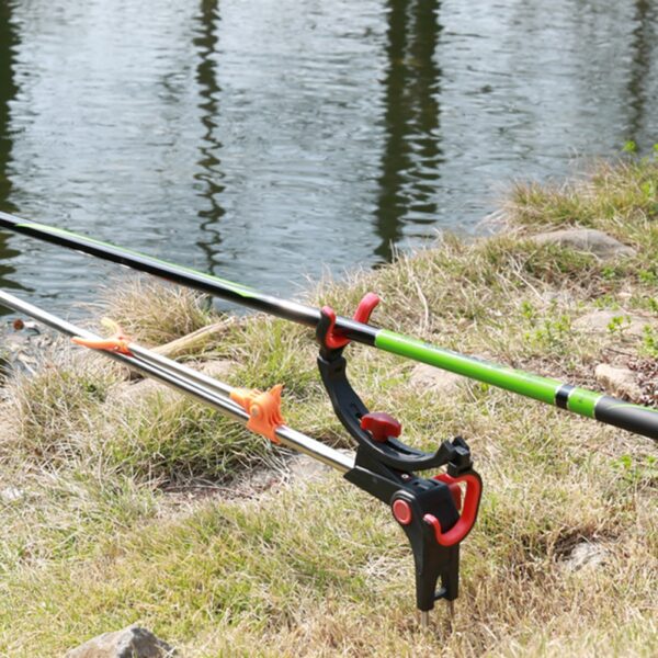 Supporto universale per canna da pesca, staffa pieghevole regolabile a 360 gradi, porta-asta fissa per canna da pesca, lago di mare, 1