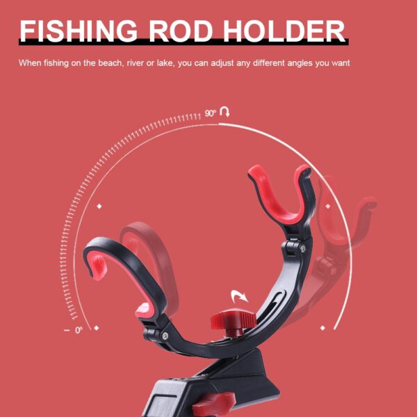 I-Universal Fishing Pole Holder 360 Degree I-Bracket Eguquguqukayo Egoqekayo Yasolwandle I-Fix Rod Fix Pole Rack 4