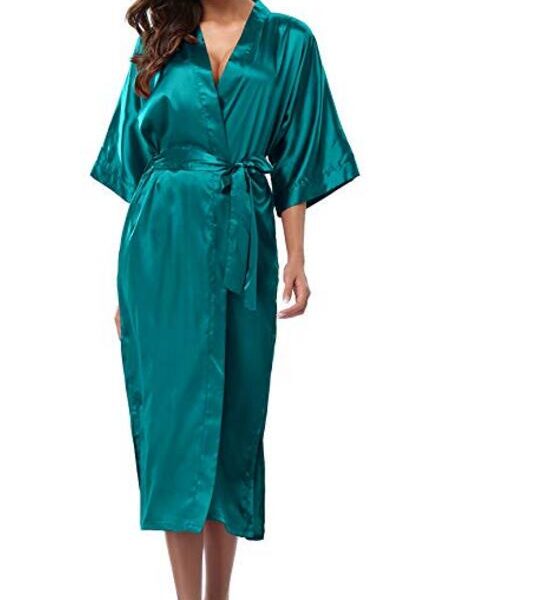 Women Silk Satin Long Wedding Bride Bridesmaid Robe Kimono Robe Feminino Bath Robe Large Size XXXL 1