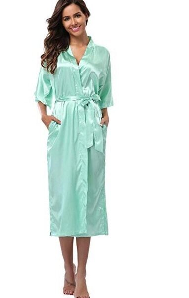 Women Silk Satin Long Wedding Bride Bridesmaid Robe Kimono Robe Feminino Bath Robe Large Size XXXL 1.jpg 640x640 1