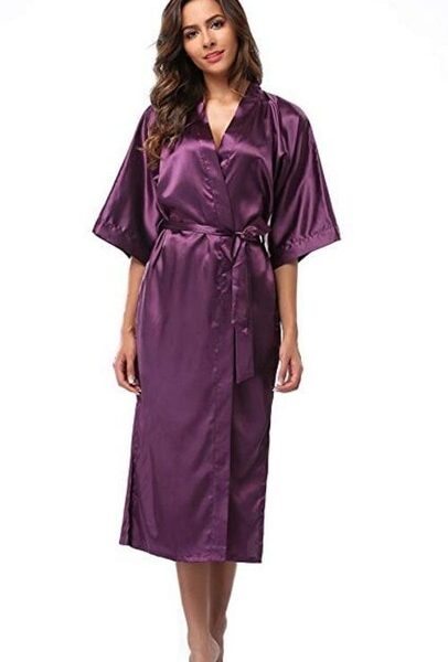 Women Silk Satin Long Wedding Bride Bridesmaid Robe Kimono Robe Feminino Bath Robe Large Size XXXL 3.jpg 640x640 3
