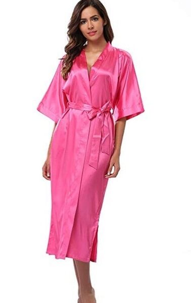 Women Silk Satin Long Wedding Bride Bridesmaid Robe Kimono Robe Feminino Bath Robe Large Size XXXL 4.jpg 640x640 4