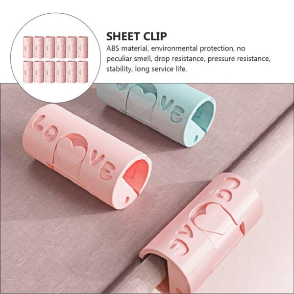 12Pcs Bedsheet Clamps Household Windproof Clips Non slip Quilt Fixing Clamp Pink 4