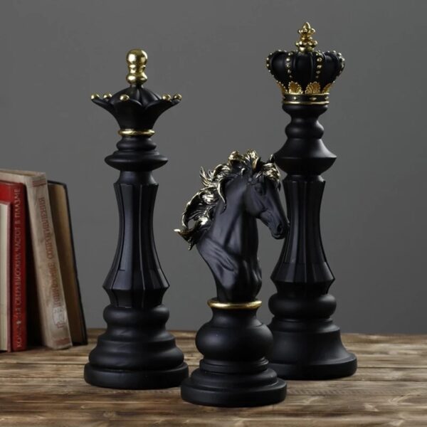 1Pcs เรซิ่นหมากรุกชิ้นเกมกระดานอุปกรณ์เสริมหมากรุกนานาชาติ Figurines Retro Home Decor โมเดิร์น Chessmen