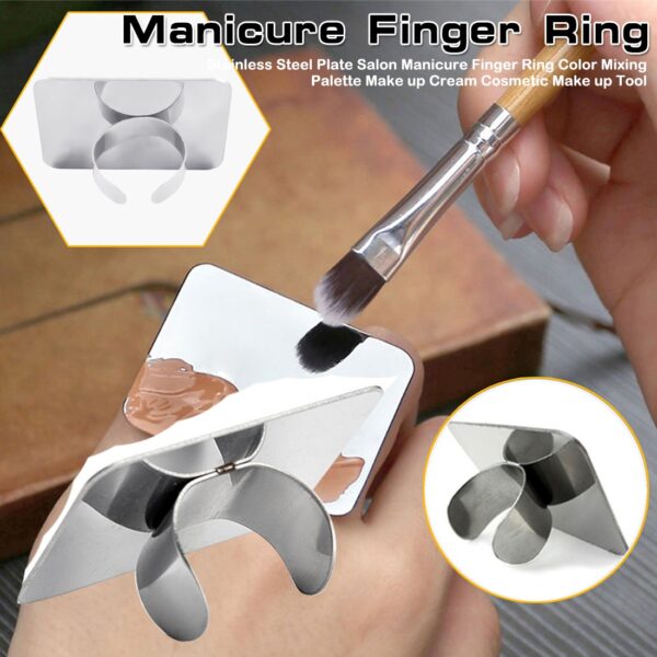 1pc Salon Manicure Finger Ring Color Palette Make up Cream Foundation මිශ්‍ර පැලට් රූපලාවණ්‍ය වේශ නිරූපණය 1