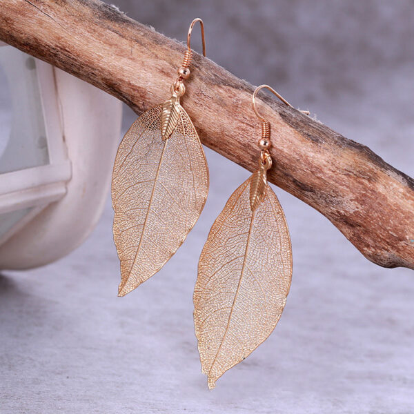 2018 Fashion Bohemian Long Earrings Unique Natural Real Leaf Big Earrings For Women Fine Jewelry Gift 1