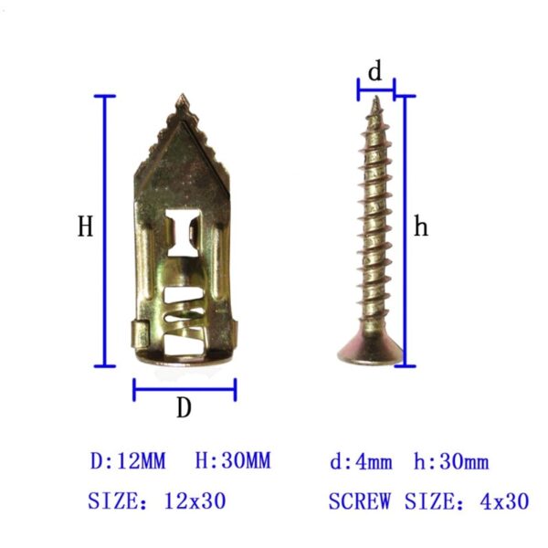 20set NEW Hammer driver Anchor with screw hollow wall plug nail in drywall Gypsum Plasterboard Fixing 1