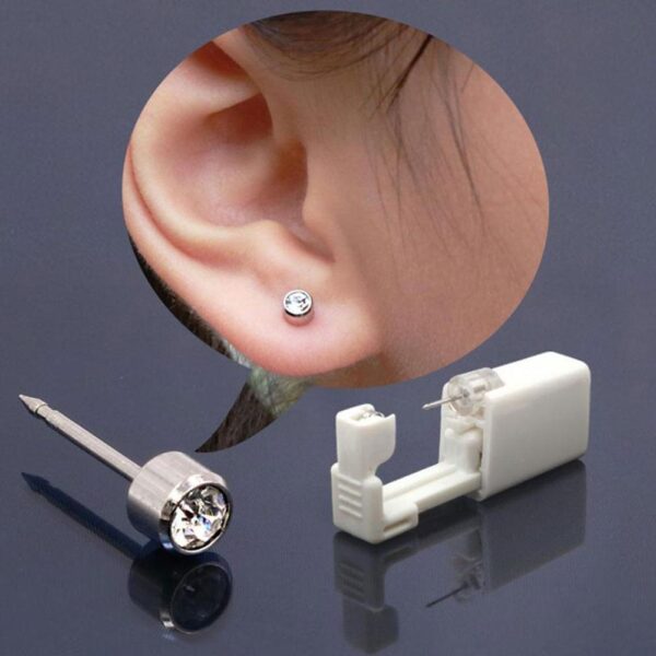 3PCS Disposable Sterile Ear Piercing Unit Cartilage Tragus Helix Piercing Gun NO PAIN Piercer Tool Machine 3