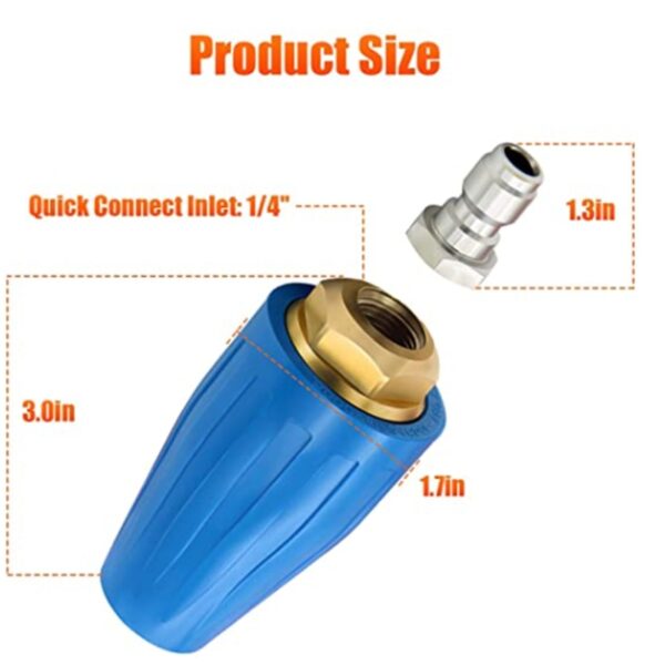 4 0 GPM 3600PSI Turbo Rotating Spray Nozzle 360 degrre Rotating Turbo for Pressure Washer with 1