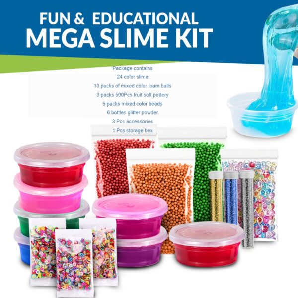 52Pack Lot Fluffy Slime Kit 24 ළමුන් සඳහා වර්ණ Slime සැපයුම් DIY Kit Sensory Play 1