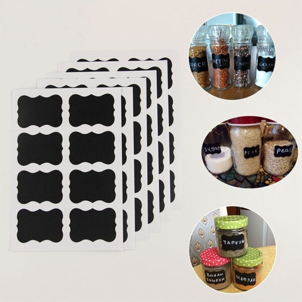 Blackboard stickers Waterproof Chalkboard Kitchen Spice Label Sticker Home Jars Bottles Tags Blackboard Labels White marker 1