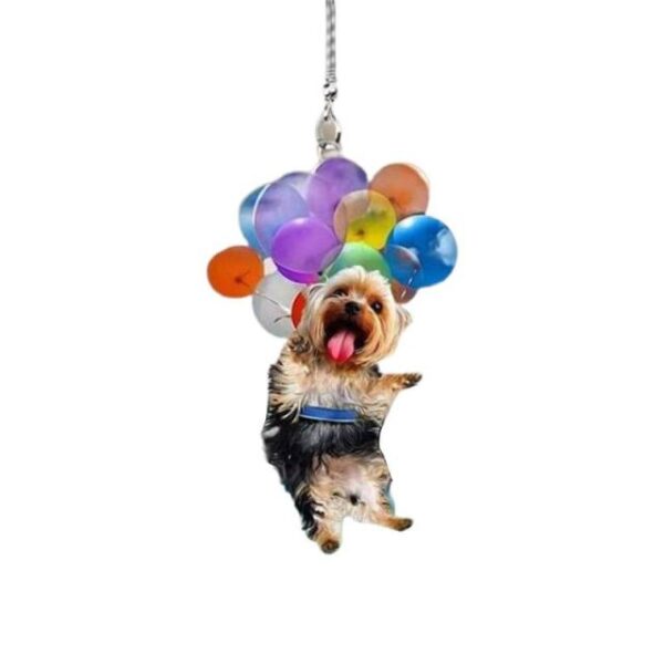 Cartoon Cute Dog Atuo Hanging Ornament With Colorful Balloon parachute Home Accessories Decorations Hanging Ornament
