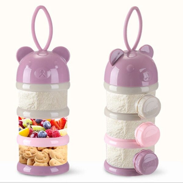 Container Toddle Powder Baby Storage layers Food Snacks Cartoon Cereal Milk Essential Infant Style Portable Bear 0