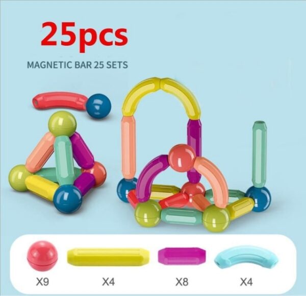 Dropshipping 64Pcs Set 3D Building Blocks DIY Big Size Magnetic Sticks Set Kids Educational Toy
