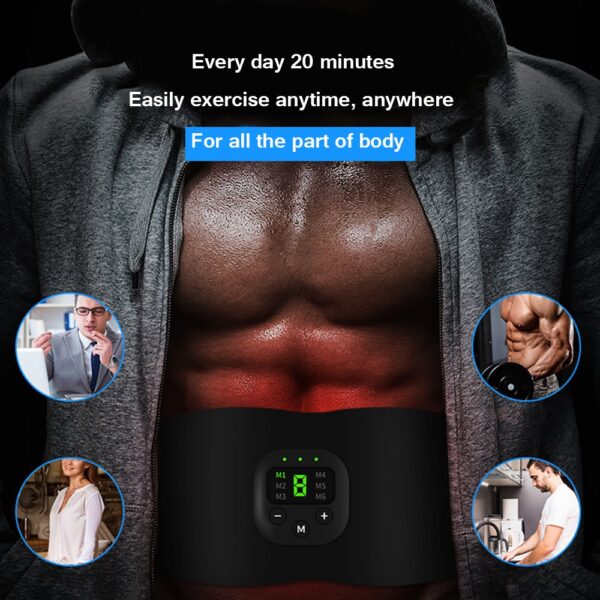 EMS Muscle Stimulator Wireless Muscle Trainer Abdomen Training Belt Fat Burner Weight Loss Stickers Body Slimming 5