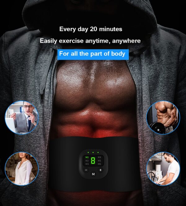 EMS Muscle Stimulator Wireless Muscle Trainer Abdomen Training Belt Fat Burner Weight Loss Stickers Body Slimming 5