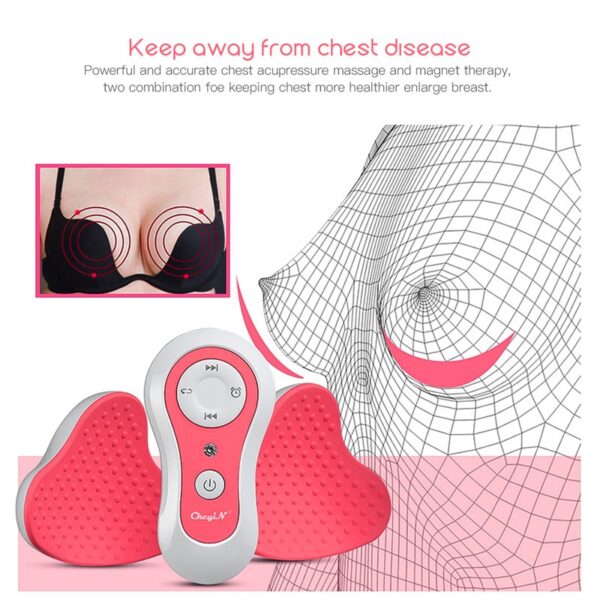 Electric Breast Enlarge Pump Massage Rechargeable Bust Lifting Cup Enhancer Chest Vibrating Massager Anti Chest Sagging 1