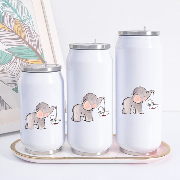 Elephant Print Cans Thermo Flask Tumbler Thermos Termo Coffee Mug Vattenflaska Termo Cafe Travel Outdoor