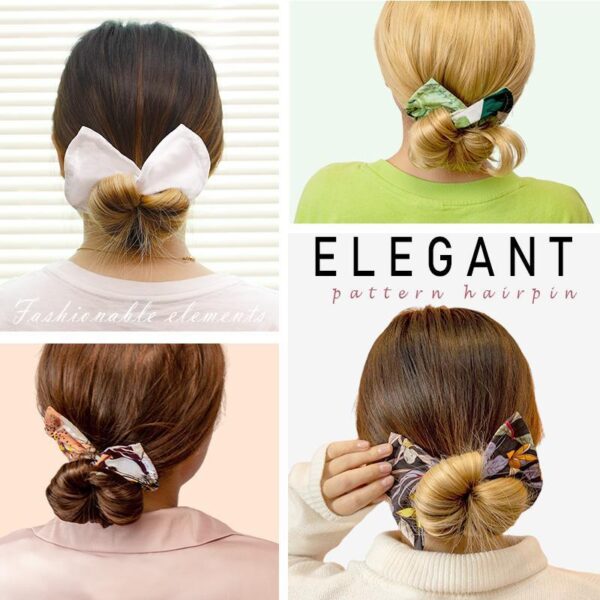 Feeon Deft Bun Women Fashion Fabric Hair Bands hair rope Summer Knotted Wire Headband Print Hairpin 1