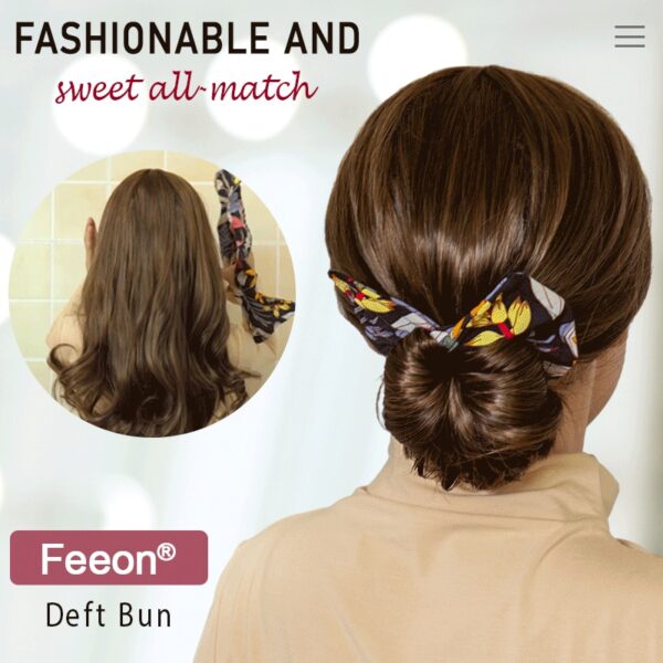 Feeon Deft Bun Women Fashion Fabric Hair Bands hair rope Summer Knotted Wire Headband Print Hairpin