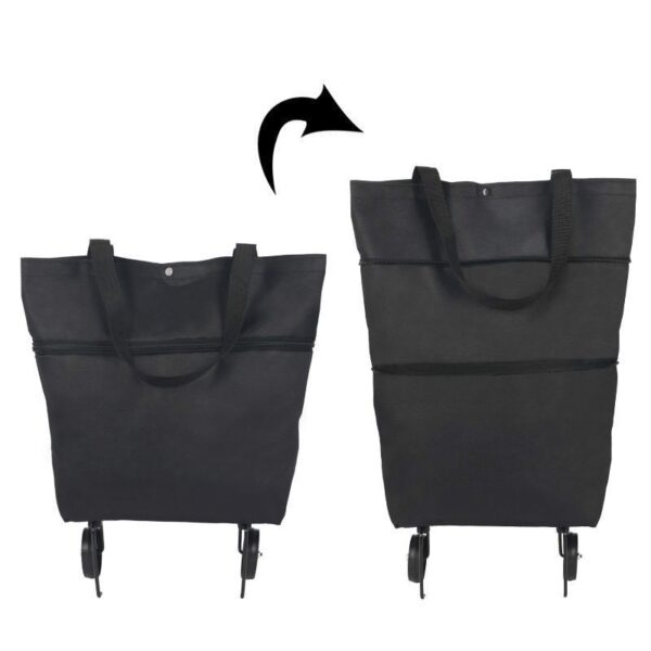 Folding Shopping Pull Cart Trolley Bag With Wheels Foldable Shopping Bags Reusable Grocery Bags Food Organizer 2