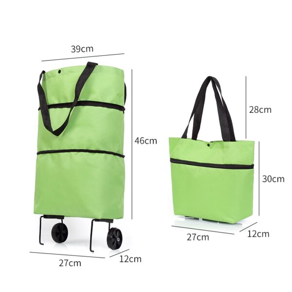 Folding Shopping Pull Cart Trolley Bag With Wheels Foldable Shopping Bags Reusable Grocery Bags Food Organizer 5