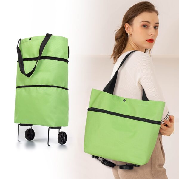 Folding Shopping Pull Cart Trolley Bag With Wheels Foldable Shopping Bags Reusable Grocery Bags Food Organizer