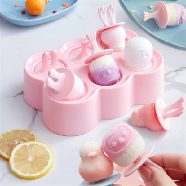 Homemade DIY Ice Cream Mold 6 Cells Ice Cube Molds Summer Popsicle Maker Platsic Kitchen Tools 1