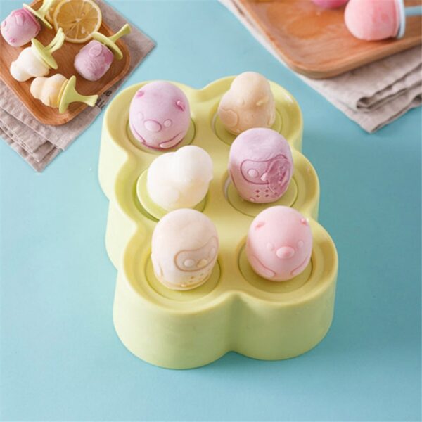 Homemade DIY Ice Cream Mold 6 Cells Ice Cube Molds Summer Popsicle Maker Platsic Kitchen Tools 4