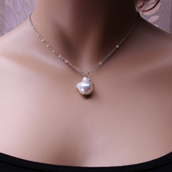 KMVEXO Fashion 2 Layers Pearls Geometric Pendants Necklaces For Women Gold Metal Snake Chain Necklace New 6.jpg 640x640 6
