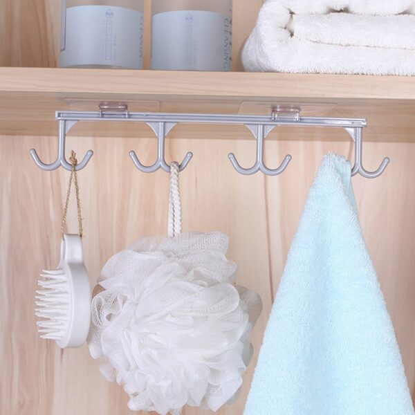 Kitchen Storage Rack Door Wardrobe Cabinet Hook Organizer Shelf Cup Holder Hooks Towel Hanger Bathroom Kitchen 3