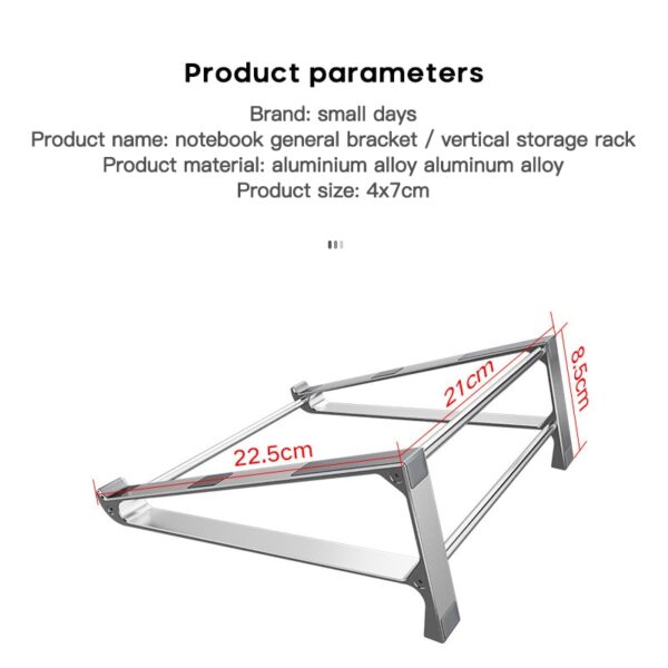 NY 11 17 tums enkel bärbar kylbasis Aluminium Fällbar bärbar datorstöd för MacBook Air Pro 2