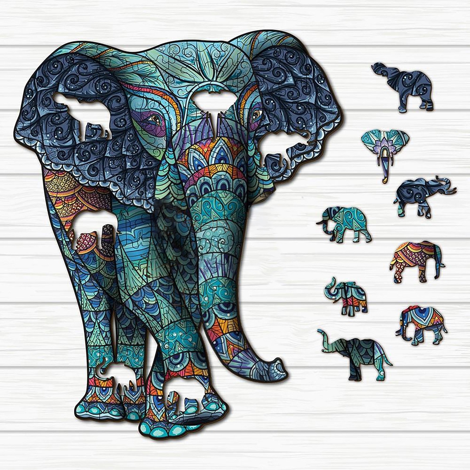 3000 Pieces of Wooden Puzzle-Strong Elephant-Jigsaw Puzzles Home Decoration Educational Games Toy Gift