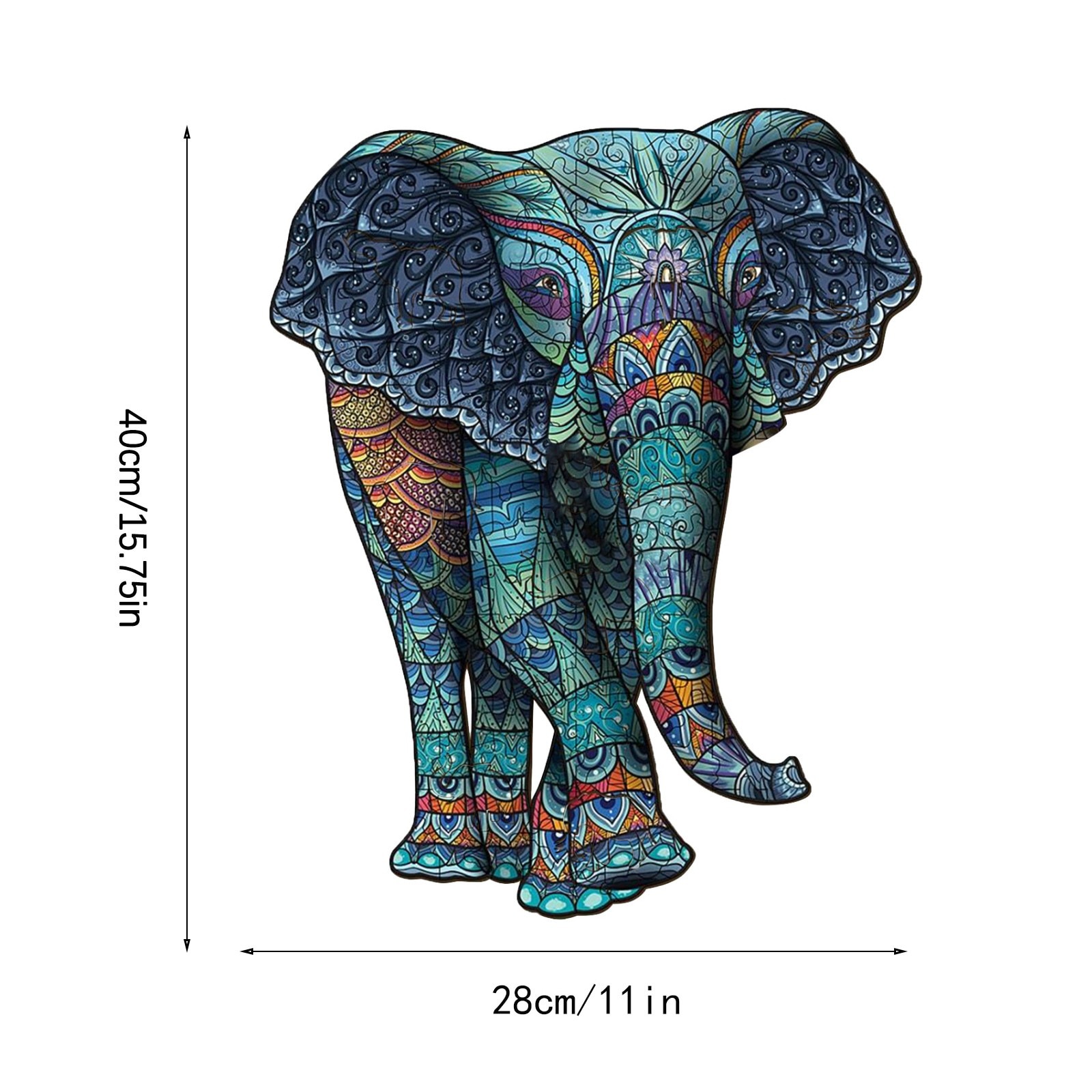 3000 Pieces Animal Jigsaw Puzzles for Adults-Colored Elephants-Large Puzzle Game Toys Gift Creativity Decompression Decorative Puzzle Cool and Challenge Art Picture