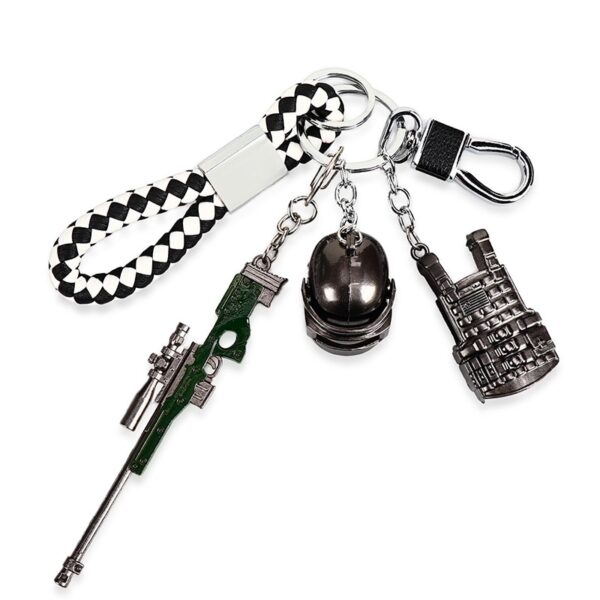 PUBG Keychain Gaming Peripherals Model Toys Mini Zinc Alloy Chicken Dinner AWM M416 Scar L Pendant 2