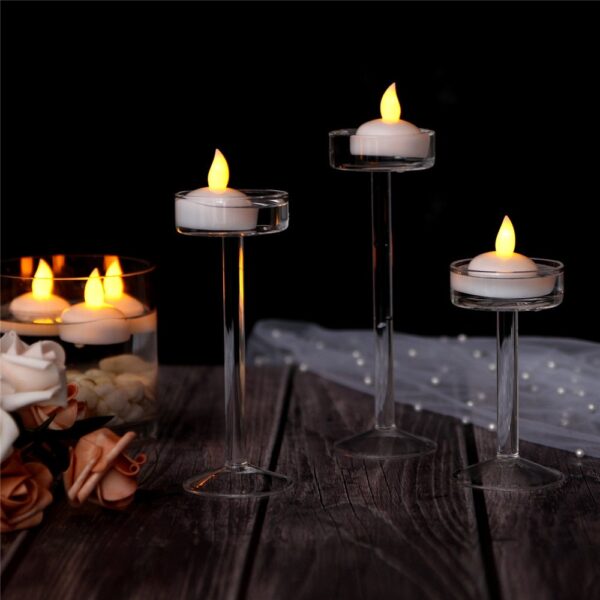 Pack of 6 Flickering Waterproof Flameless Floating Tealights Warm White Battery Flickering LED Tea Lights Candles 4