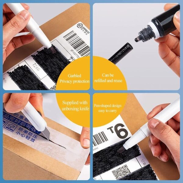 Portable 2in1 Unpacking Knife Identity Privacy Theft Protection Roller Stamp Envelope Office Paper Cutter Messy Code 5