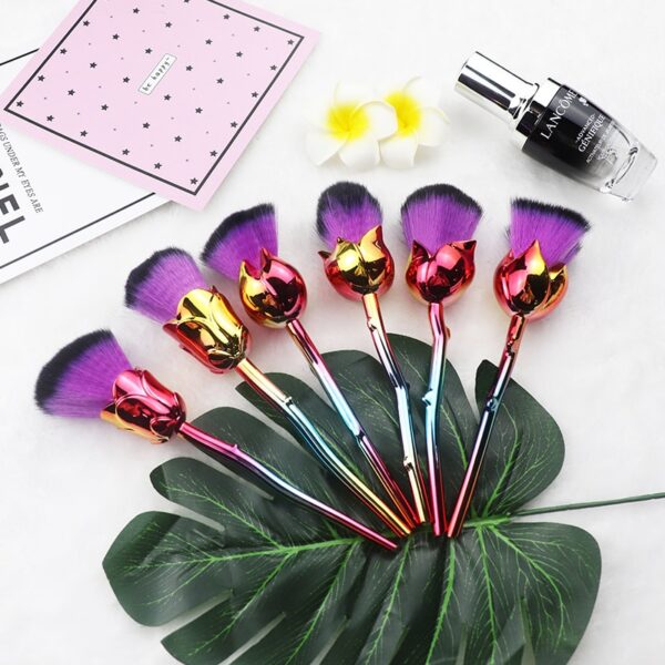 Rose Shape Makeup Brush Set Foundation Powder Blush Concealer Contour Brushes 3